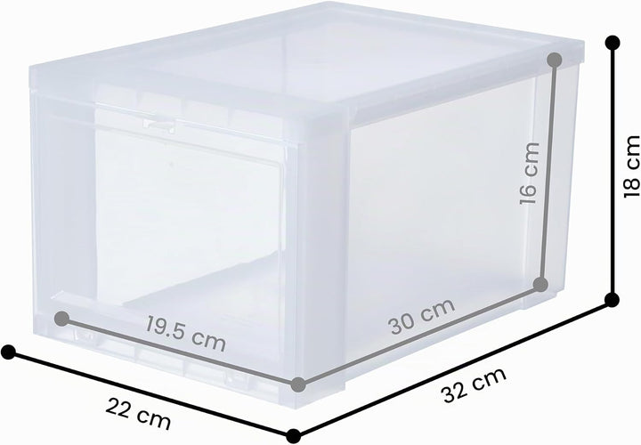 Iris Ohyama, Schuhkartons aus Kunststoff, 9 l, 6er-Set, BPA-frei, EUDF-S, transparent, stapelbar, Ve
