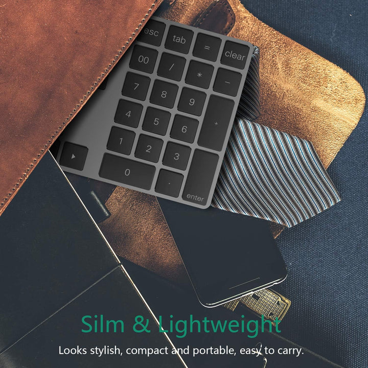 Bluetooth Ziffernblock 34-Tasten kabellos Bluetooth Numpad wiederaufladbar Tastatur Numerische Tasta