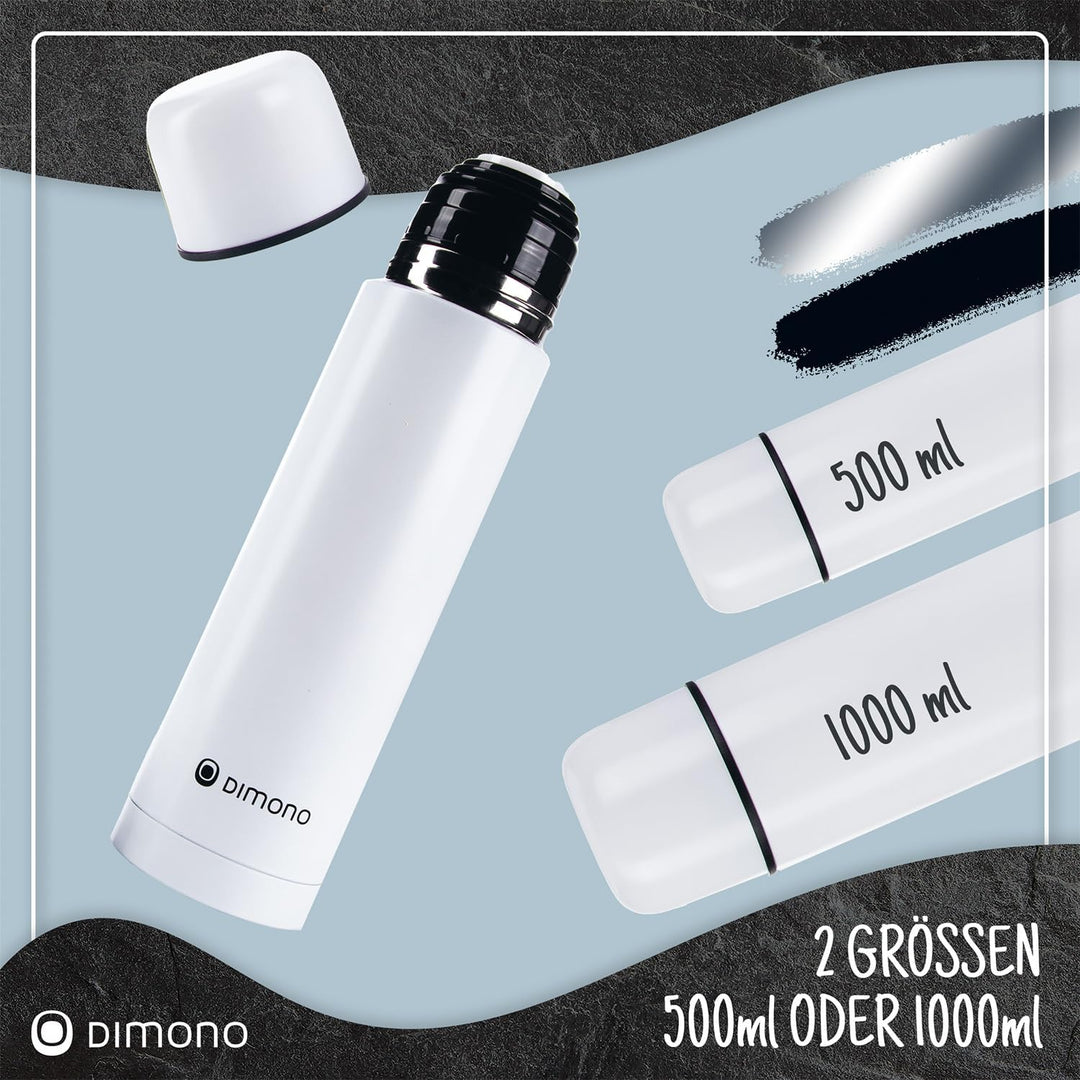 Edelstahl Thermosflasche mit Becher & Bürste; Thermoskanne Doppelwandige Isolierkanne; Auslaufsicher