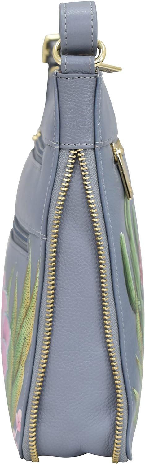 Anuschka Damen Medium Crossbody Octr Erweiterbare Umhängetasche, echtes Leder Desert Garden, Desert