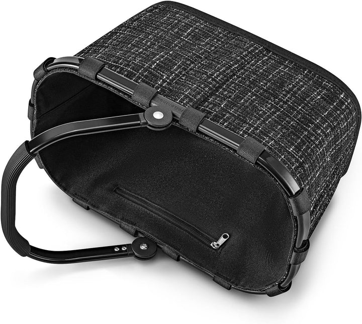 reisenthel carrybag XS bouclé black – Stabiler Einkaufskorb mit praktischer Innentasche – Elegantes