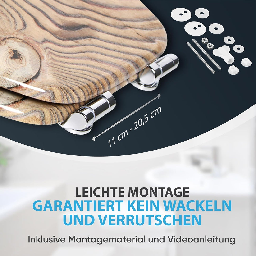 Sanilo WC Sitz mit Absenkautomatik, viele schöne Holz Toilettendeckel zur Auswahl, hochwertige und s
