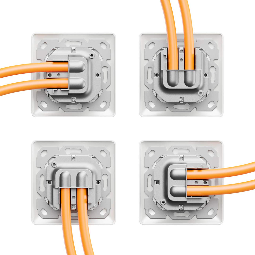 deleyCON 3x CAT6a Netzwerkdose 2x RJ45 Buchse Geschirmt Unterputz Montage 10 Gbit Ethernet Netzwerk