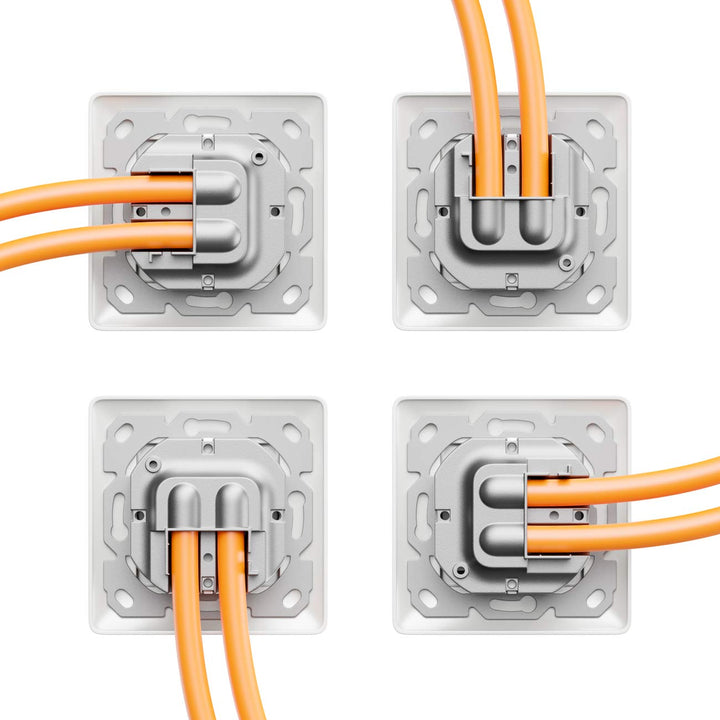 deleyCON 3x CAT6a Netzwerkdose 2x RJ45 Buchse Geschirmt Unterputz Montage 10 Gbit Ethernet Netzwerk