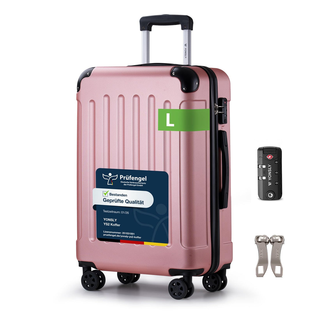 Suitcase, TSA-Schloss YKK-Reissverschluss Reisekoffer, Hartschalenkoffer, Gepäck Trolley, 4 Rollen R