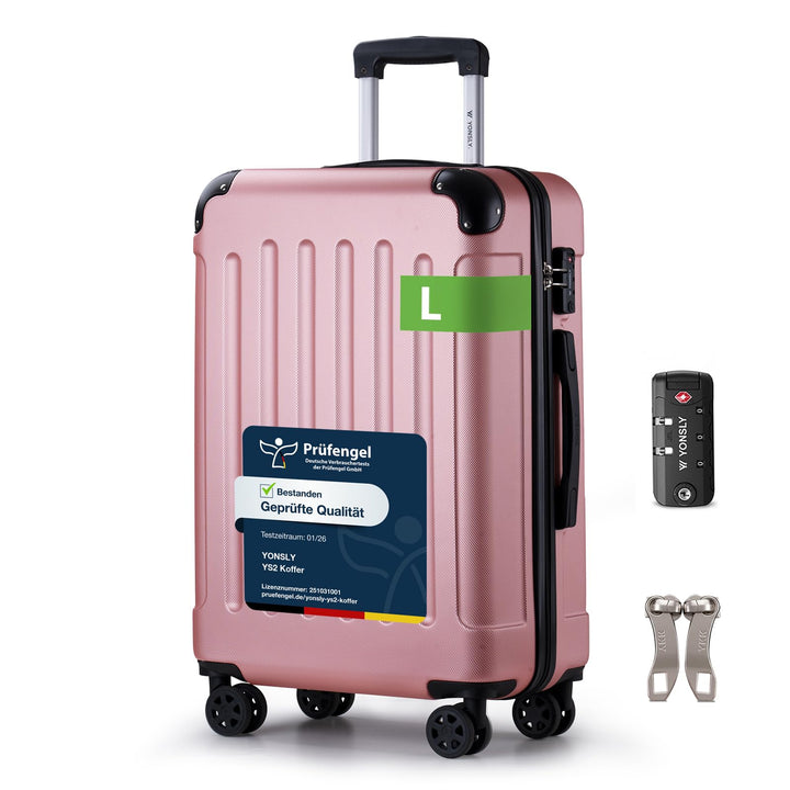 Suitcase, TSA-Schloss YKK-Reissverschluss Reisekoffer, Hartschalenkoffer, Gepäck Trolley, 4 Rollen R