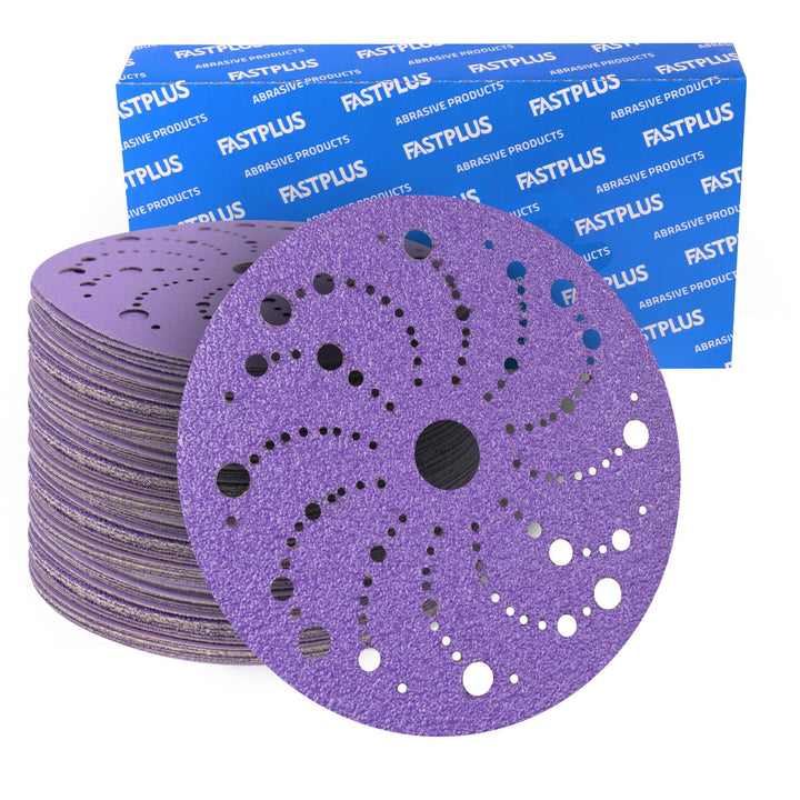 Poröses Schleifscheiben 150mm Klett 80 Körnung Schleifpapier Blau Keramik Schleifscheiben 50 Stück E