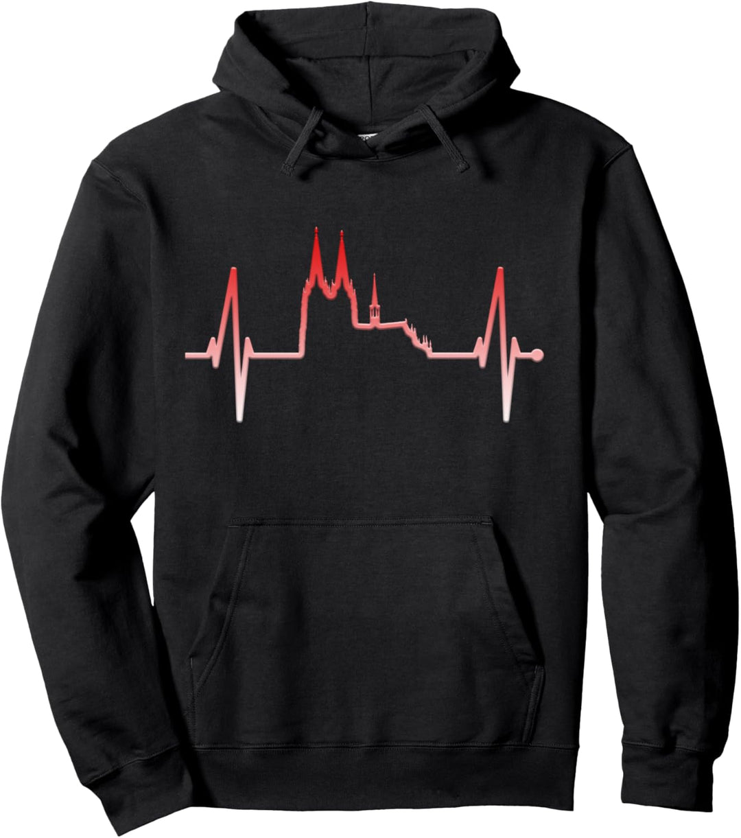 Köln Skyline Herzschlag Dom Herz Kölner Karneval Liebe Köln Pullover Hoodie