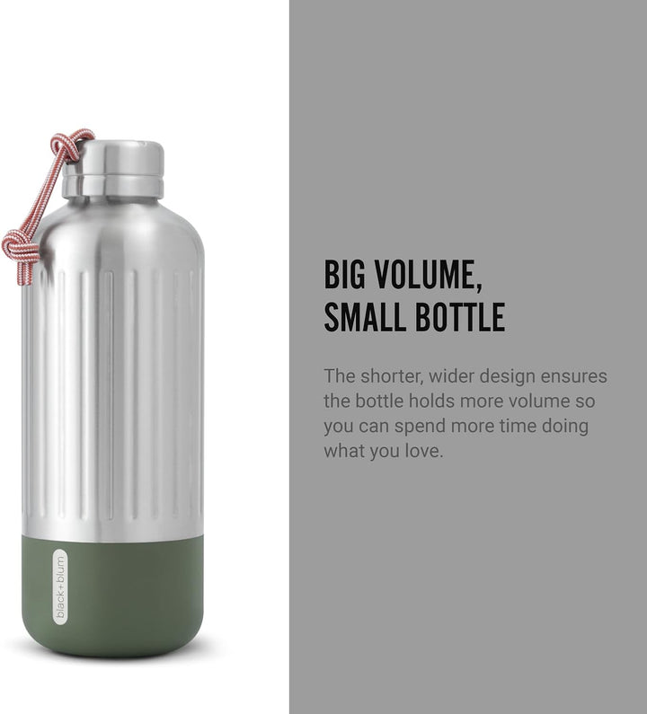 black+blum Explorer Isolierflasche, gross, olive, 850 ml 850 ML Olive, 850 ML Olive