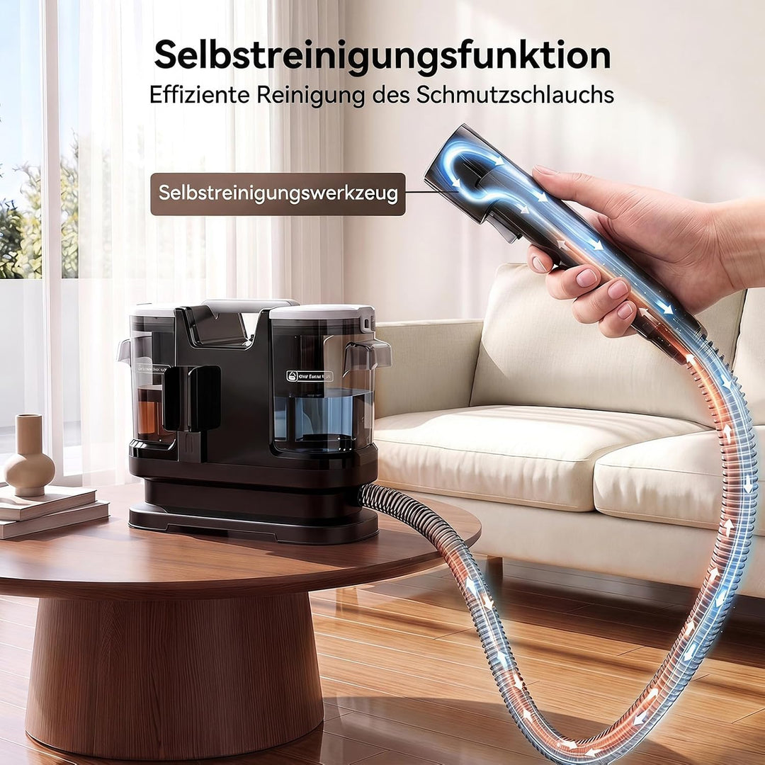 Lubluelu Upgrade Nasssauger, 600 W, 22 kPa, mit Selbstreinigung | Tragbarer Waschsauger für Teppiche