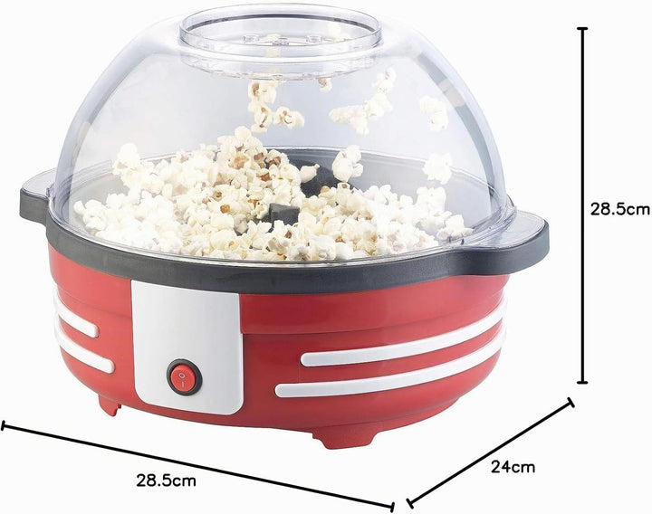 Rosenstein &amp; Söhne Popcorn Topf: Retro-Popcorn-Maschine mit Rührwerk und Antihaftbeschichtung, 850 W