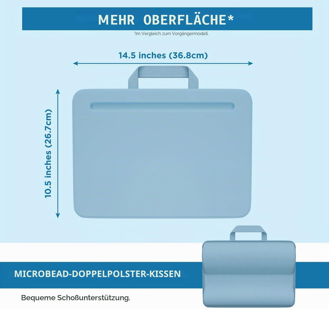 LAPGEAR Kompakter Schossschreibtisch – Alaskan Blue – passend für Laptops bis zu 38,1 cm (15 Zoll) –