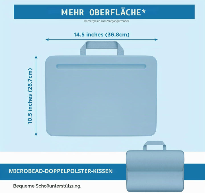 LAPGEAR Kompakter Schossschreibtisch – Alaskan Blue – passend für Laptops bis zu 38,1 cm (15 Zoll) –