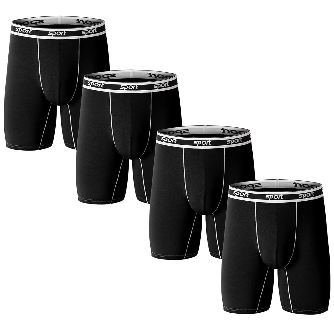 Nuofengkudu Herren Modal Unterwäsche Nahtlose Langes Bein Boxershorts Anti Chafing Unterhosen Atmung