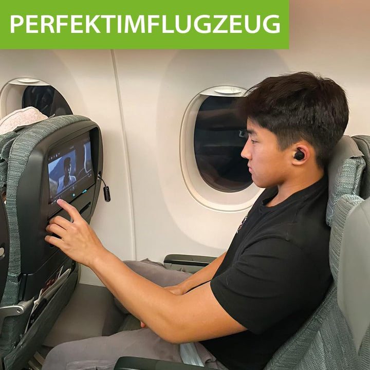 Avantree Sky Ace - Kabellos Kopfhörer Flugzeug mit Adapter Set, Bluetooth 5.3, Qualcomm aptX-Adaptiv