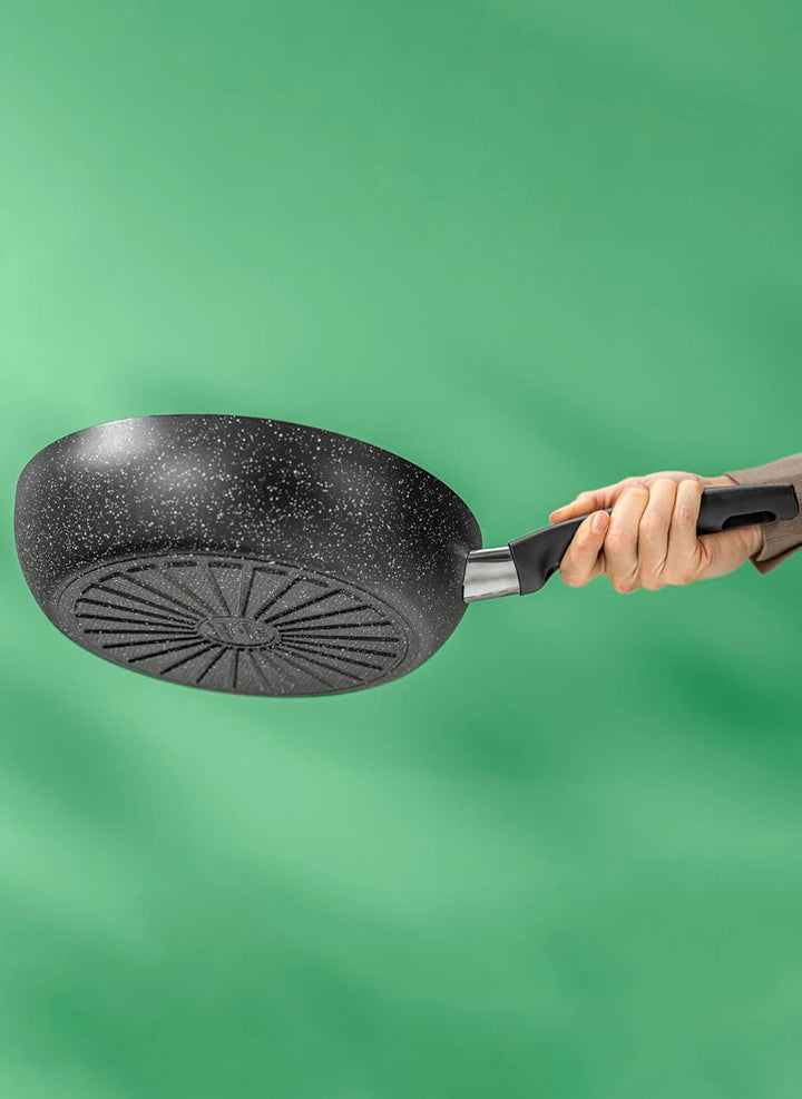 BALLARINI Vipiteno Schmorpfanne hoher Rand, Schmortopf Antihaftbeschichtet mit Deckel, Aluminium, ru