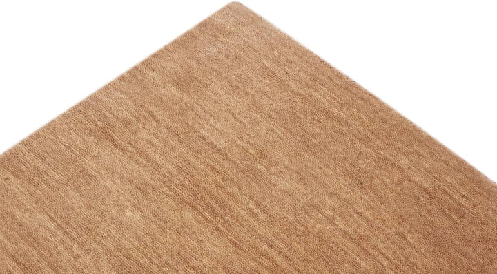 RUG PRINCE Wollteppich Gabbeh Uni 80x200 Handgewebt Läufer Beige Einfarbig Handarbeit