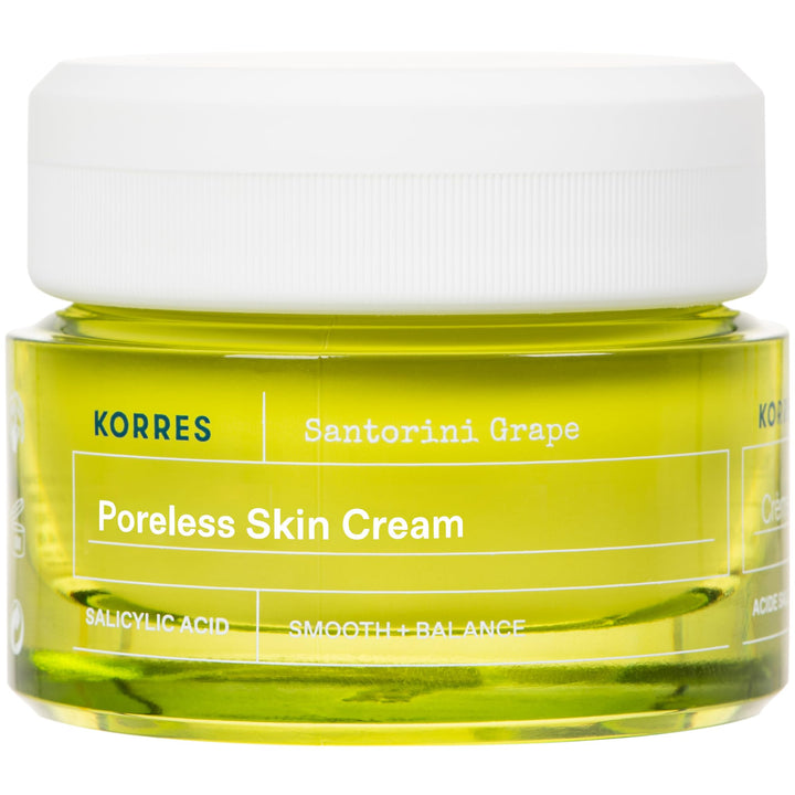 KORRES SANTORINI GRAPE Porenverfeinernde Creme - Glättet, hydratisiert und minimiert Poren, mit Sant