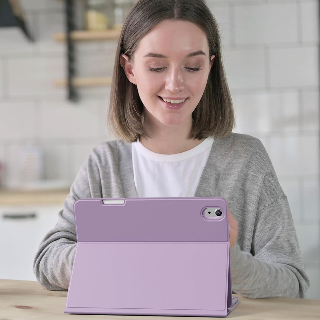 Hülle mit Tastatur für iPad A16 11/10 Gen 11/10,9 Zoll 2025/2022 Hellviolett-2, Hellviolett-2