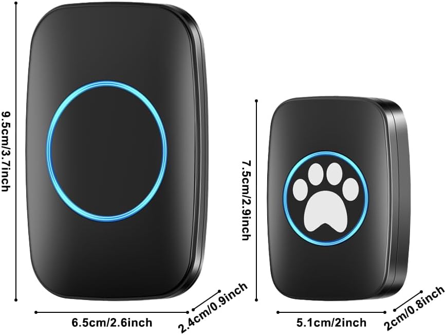 DONGKER Haustiere Kabellose Trainingsglocken, Drahtlose Hundeklingel/Katzenklingel Buzzer, IP44 Wass