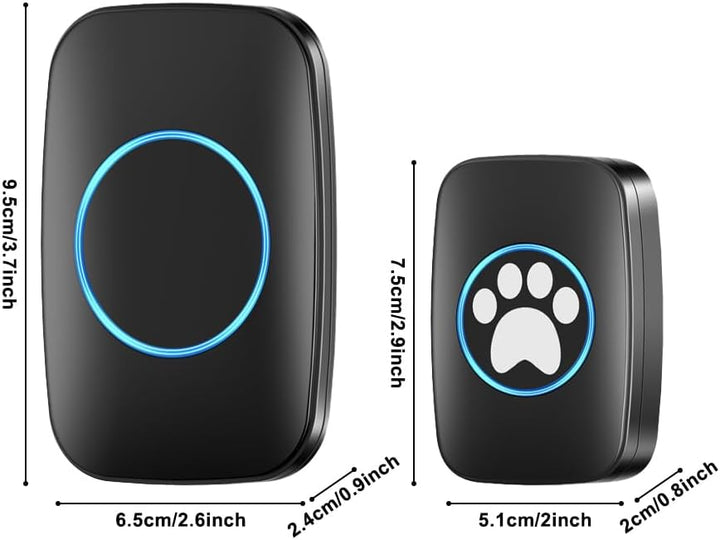 DONGKER Haustiere Kabellose Trainingsglocken, Drahtlose Hundeklingel/Katzenklingel Buzzer, IP44 Wass