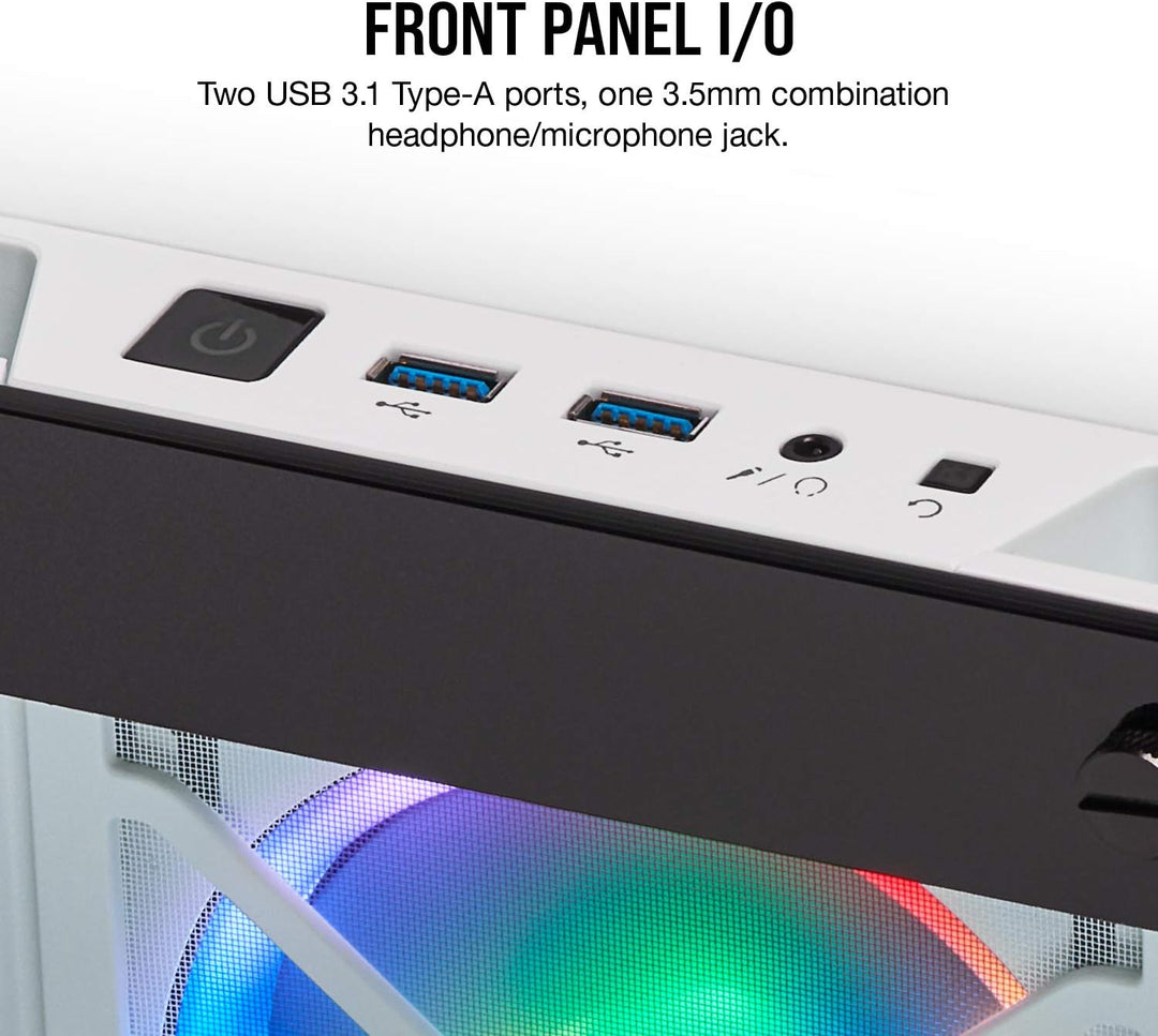 Corsair iCUE 465X RGB Mid-Tower ATX Smartes Gehäuse (Seiten und Frontscheibe aus gehärtetem Glas, 3