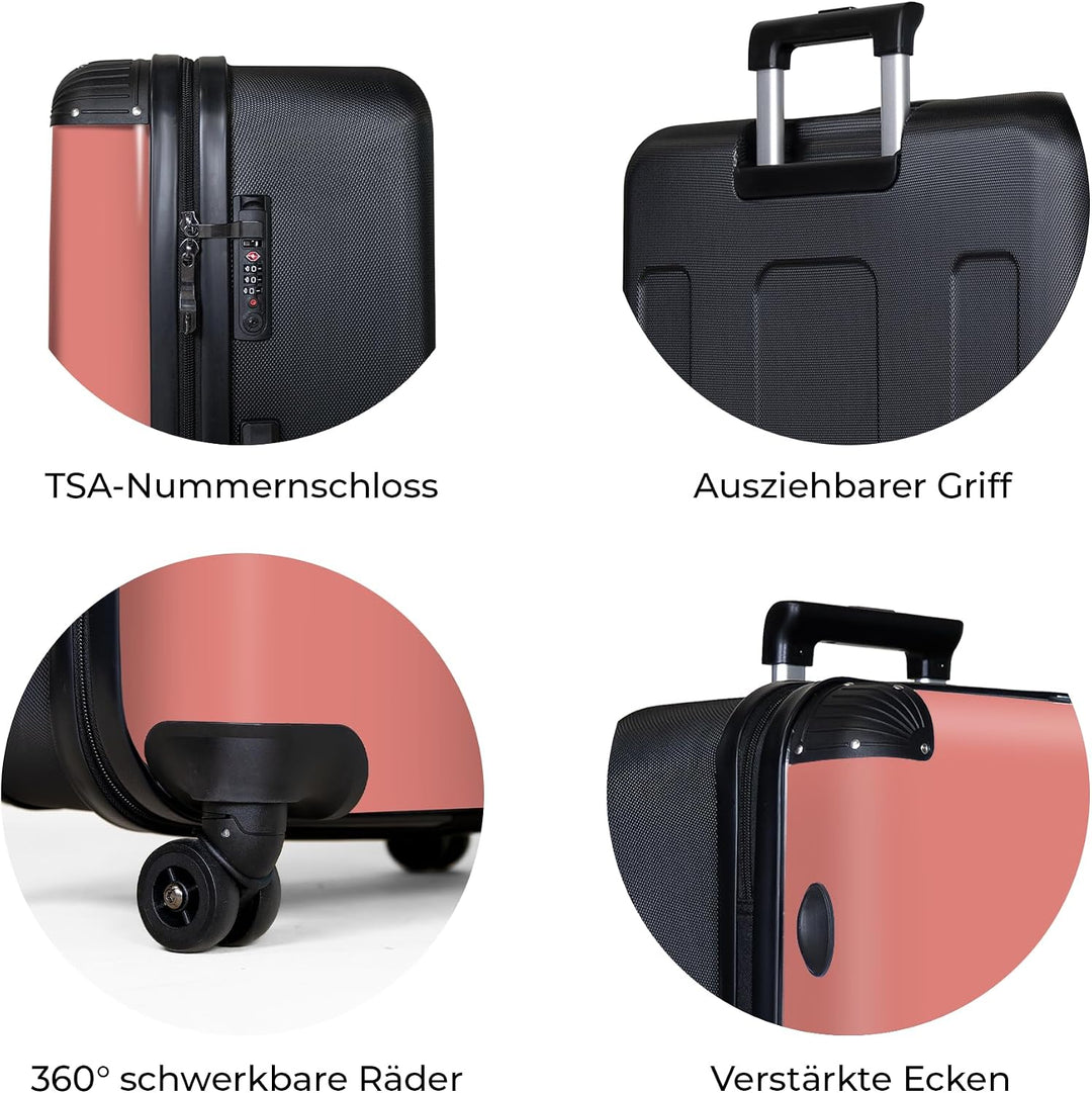 NoBoringSuitcases.com® Koffer XL Gross 77x51.5x28 cm Reisekoffer mit 4 Rollen Leicht Trolley Hartsch