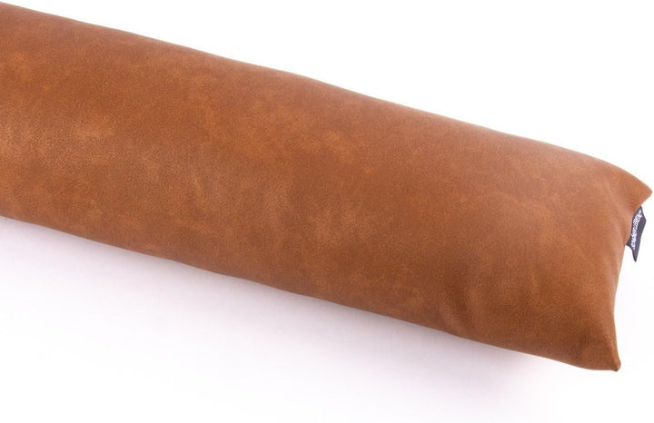 SCHÖNER LEBEN. Zugluftstopper Fenster Kunstleder in toller Uni-Camel-Optik, Auswahl:130cm Länge Cogn