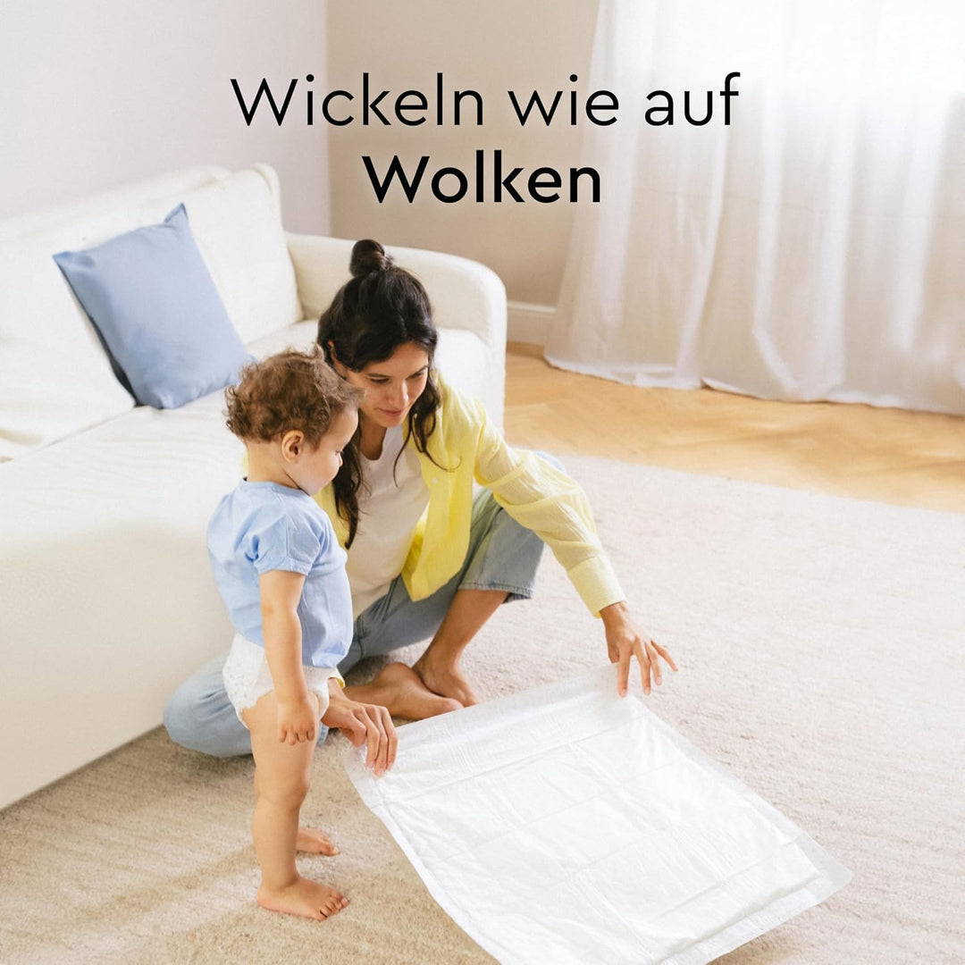 LILLYDOO hautfreundliche Baby Wickelunterlagen 60x 60 cm, 50 Stück (5x10 Stück), Weich, Ohne Parfüme