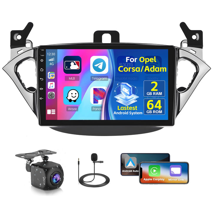 Radio für Opel Corsa 2015-2019/Opel Adam 2013-2016 Android 15 2+64G mit Wireless CarPlay Android Aut
