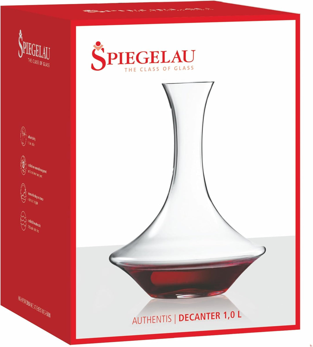 Spiegelau Dekanter Rotwein und Weisswein 1 Liter, Authentis, 7240257, Weinkaraffe aus Kristallglas,