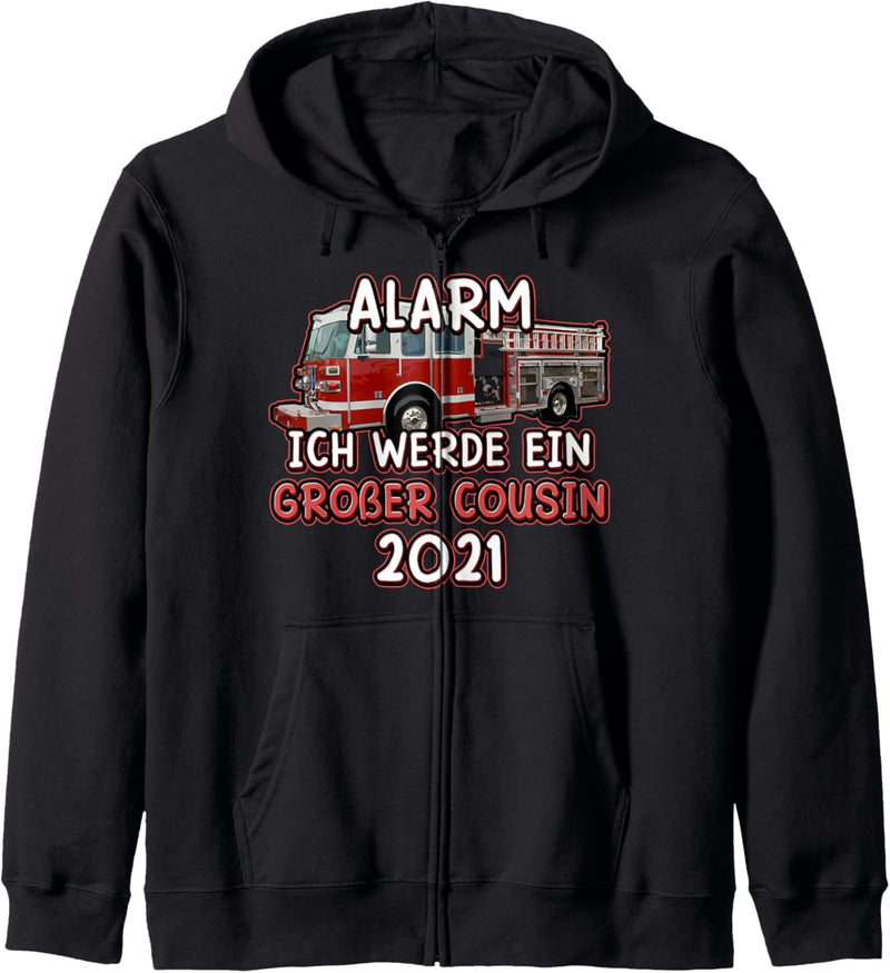 2021 Feuerwehr Autos Kinder Alarm Ich werde Grosser Cousin Kapuzenjacke