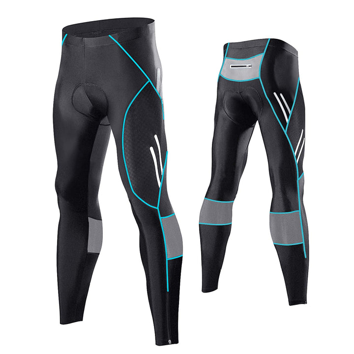 MEETWEE Herren Radlerhose Lange Fahrradhose, Kompression Radhose Leggings Radsport Hose für Männer E