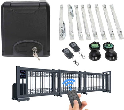 CO-Z Schiebetorantrieb Set bis 600 kg oder 12M Schiebetor Hoftorantrieb 200w Garagentorantrieb mit 2