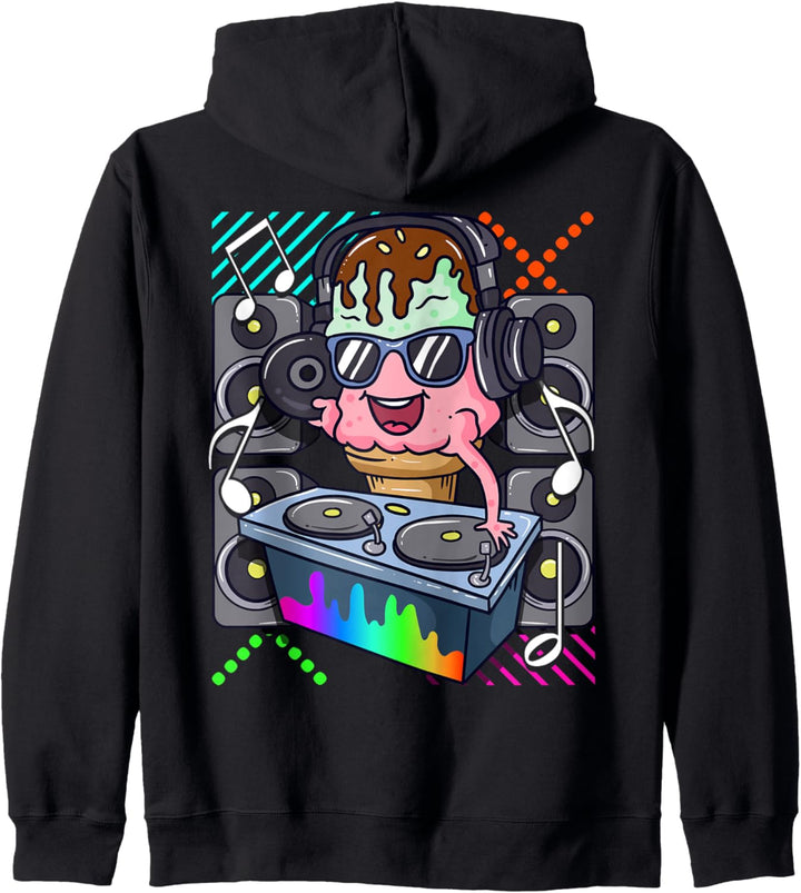 Eis DJ Dance Music Plattenspieler Hip Hop Rap House Kapuzenjacke