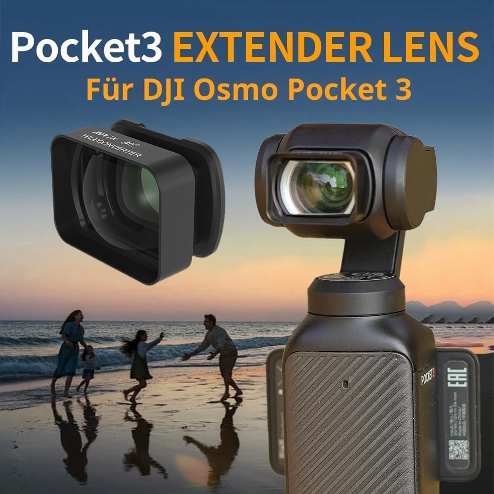 2X Vergrösserungs -Teleobjektiv für Tasche 3 Kamera, 2X Zoomobjektiv, Fernfotografie, HD -Beschichtu