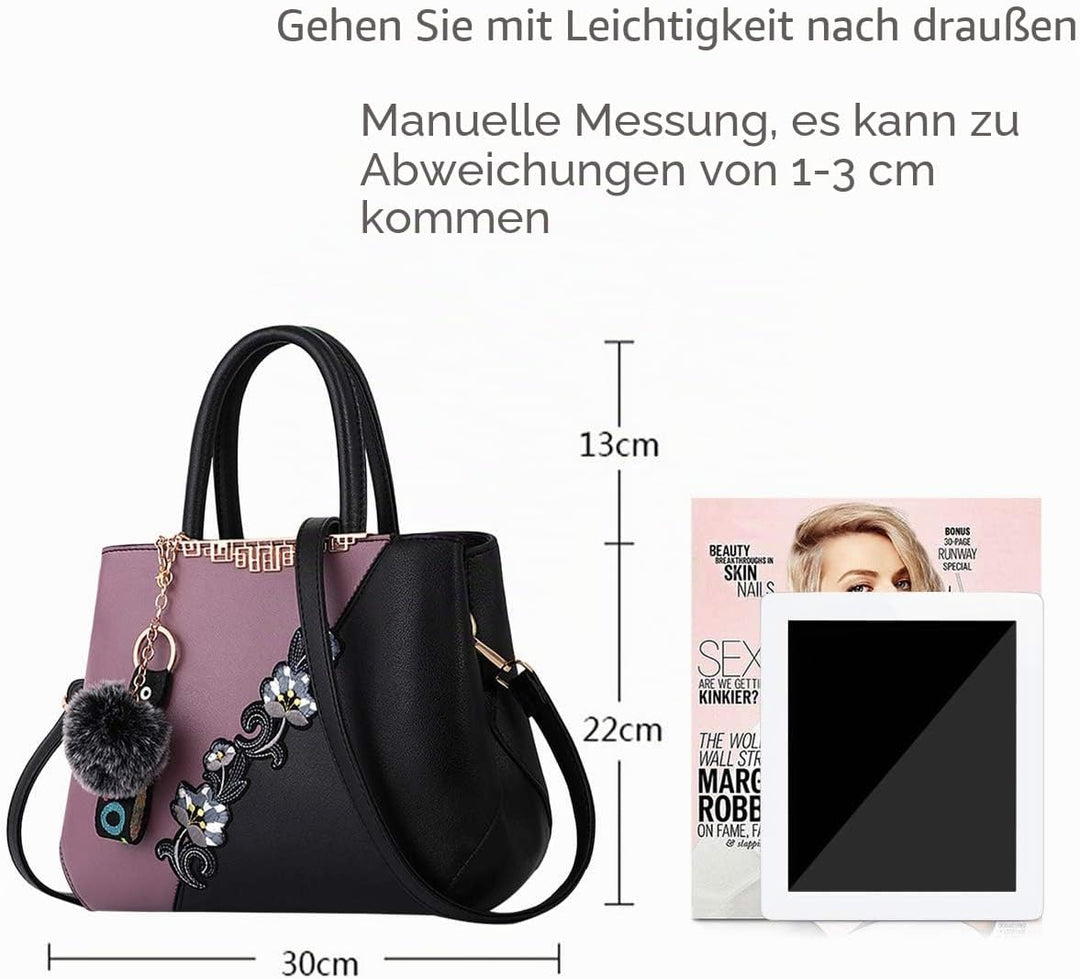 NICOLE & DORIS Handtaschen Damen modische Damenhandtaschen taschen Damen Umhängetaschen mit Blumenmu