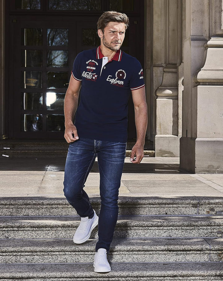 Carisma Casual Herren Poloshirt Kurzarm T-Shirt Regular Fit mit Hochwertigen Stickerei 4634 S Navy,