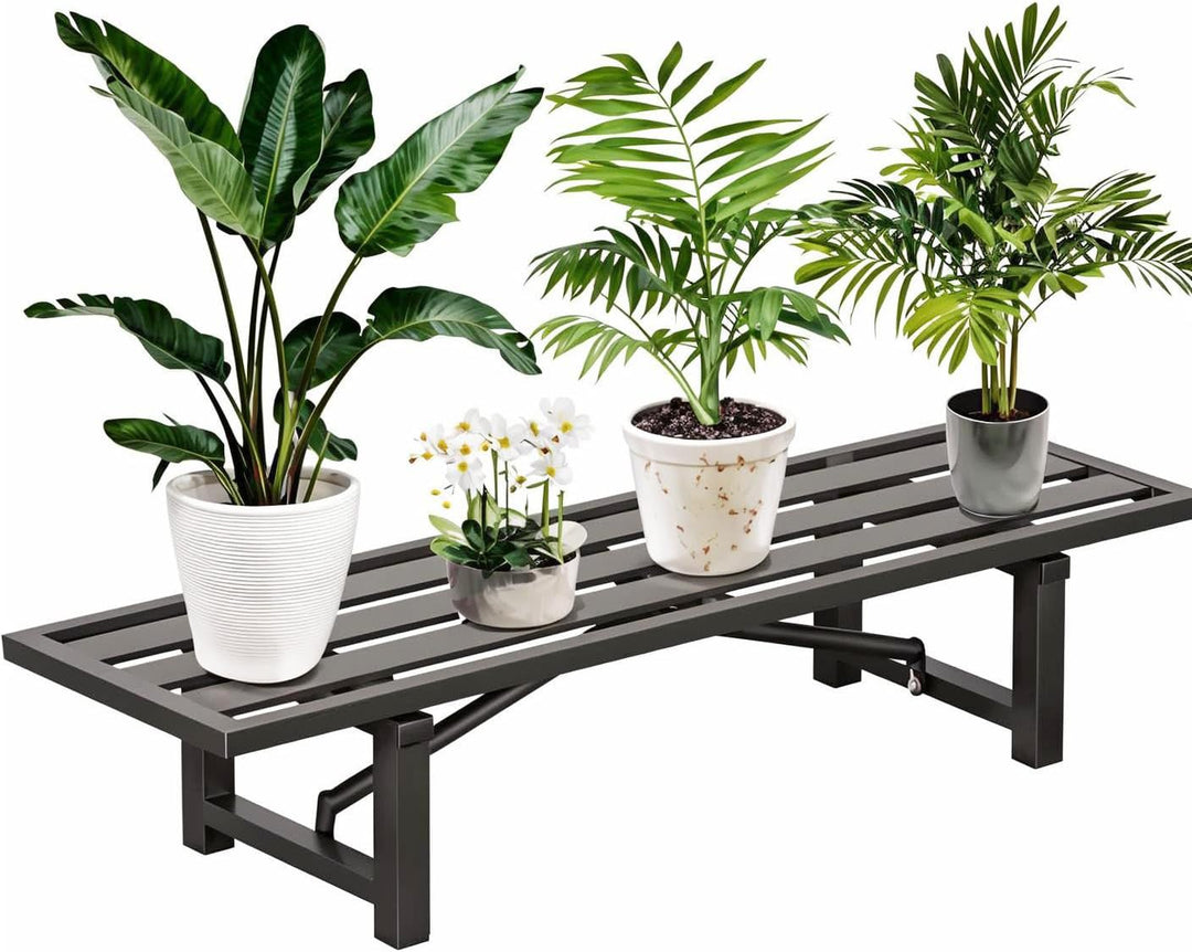 DHYGOTFUR Pflanzenständer Blumenständer Draussen& Innen Aluminium, Blumenbank Pflanzen Blumenregal f