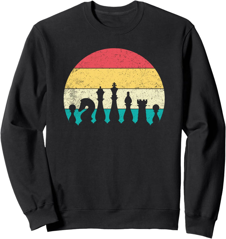 Retro Schachfiguren Schachspieler Geschenk Sweatshirt