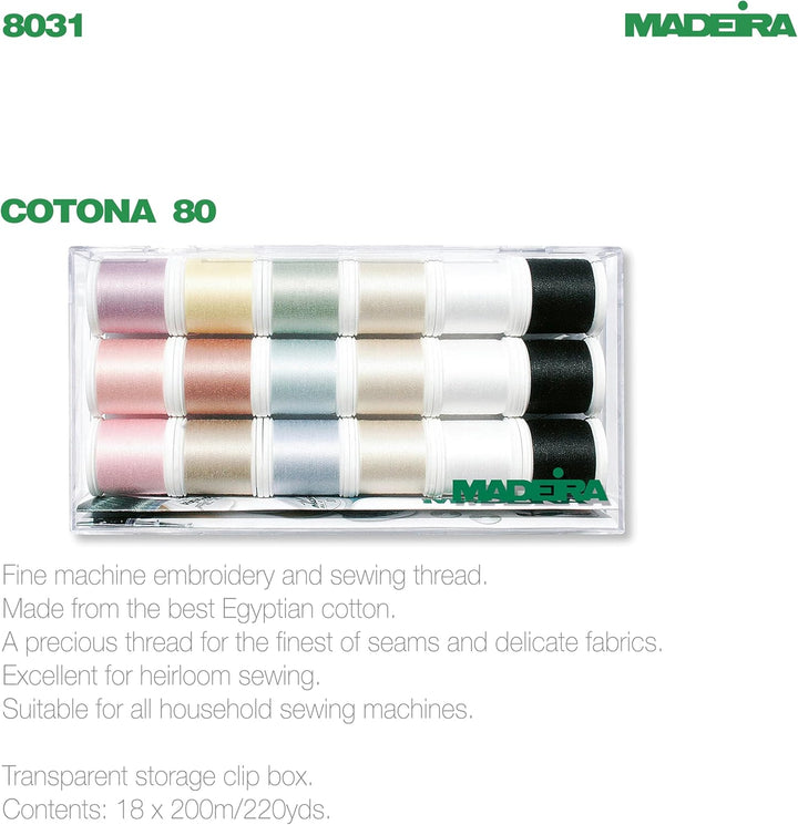 Madeira 8031 Stickbox Cotona No.80 18 Spulen 200 M