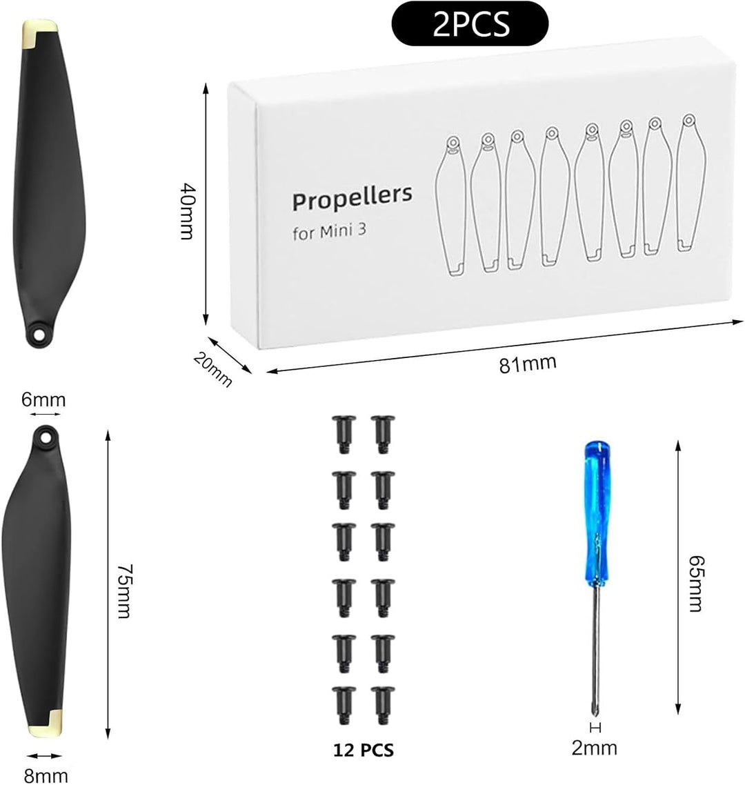 Mini 3 Propeller, 16 Pcs Drohne Mini 3 Propeller mit 24 Schrauben und 2 Schraubendreher, Mini 3 Zube