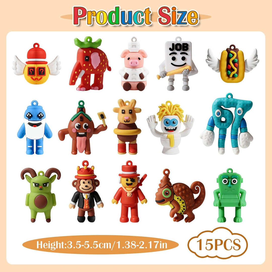15 Stück Steal A Brainrot Actionfiguren-Set,Brainrot-Figuren Erdbeer-Elefant,67,Esok Sekolah,Lucky B