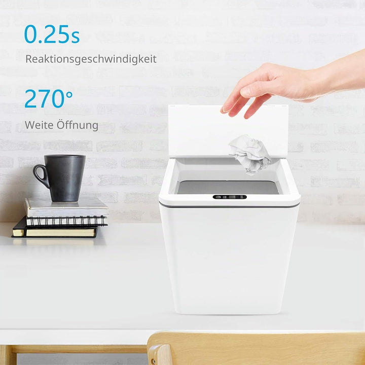 FEBHBRQ 6 Liter / 1,5 Gallon Automatische Erkennung Desktop Abfalleimer Box Form Mini Mülleimer mit