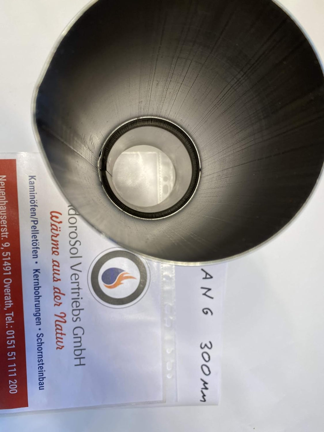 Wandfutter 80 Durchmesser 300 mm lang doppelwandig Rauchrohr Stahl unlackiert AdoroSol Vertriebs Gmb