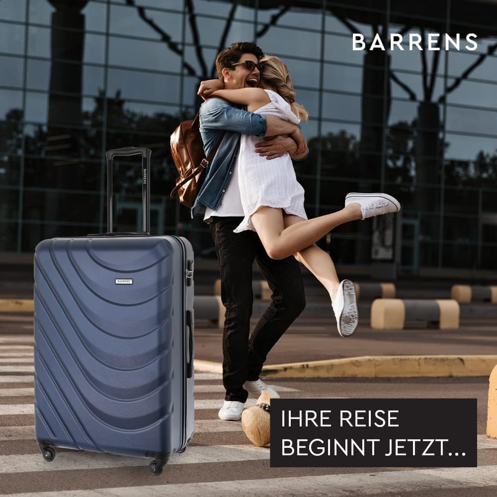 BARRENS Grosser Koffer | Aufgabegepäck | 77x51x30 cm | 96 L | 4x360 Grad Rollen | Flexibler Griff |