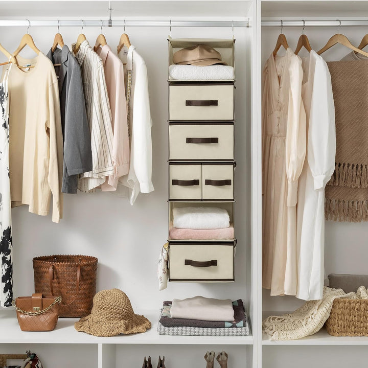 GRANNY SAYS Kleiderschrank Organizer Hängend, 1 Stück Hängeorganizer mit Schubladen, Beige Hängeaufb