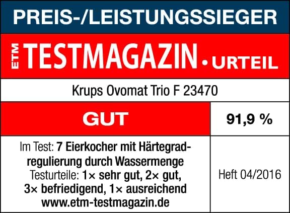 Krups F23470 Eierkocher Ovomat Trio | Mit Wasserstandanzeige | Für bis zu 3 Eier | kompakte Grösse|