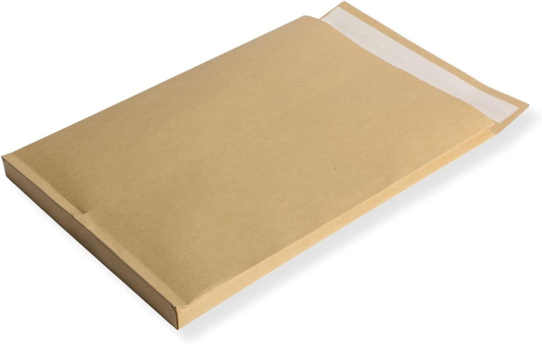 50 St. DIN C4 Faltenversandtaschen mit Fenster braun Stehboden und 20 mm Falte 130 gr. Kuvert 229x32