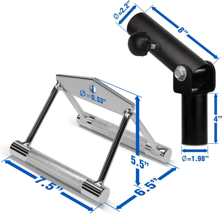 Yes4All Deluxe T-Bar Row Plattform - 360° schwenkbar - Passend für 1" Standard und 2" Olympiastangen